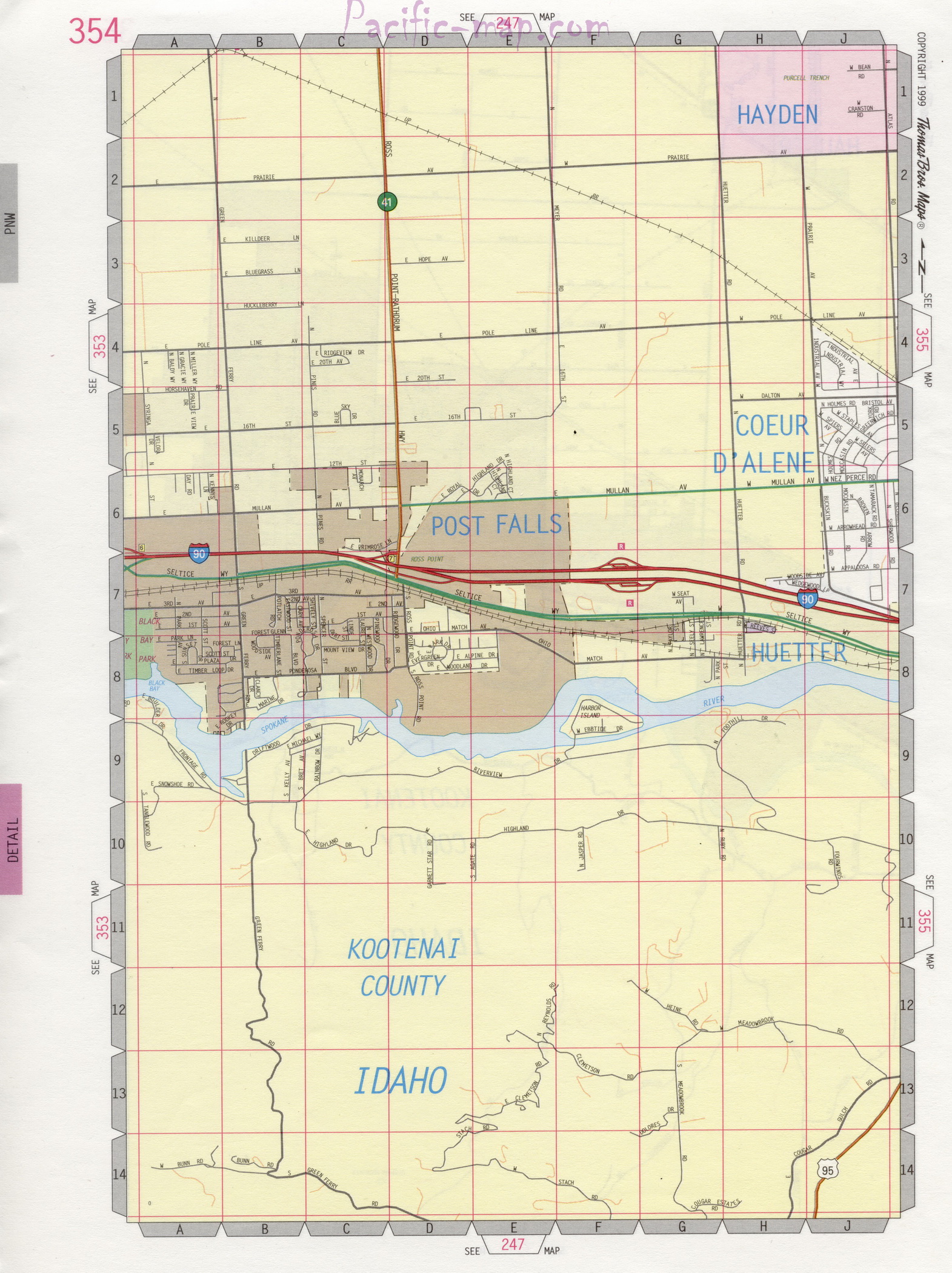 Huetter streets map