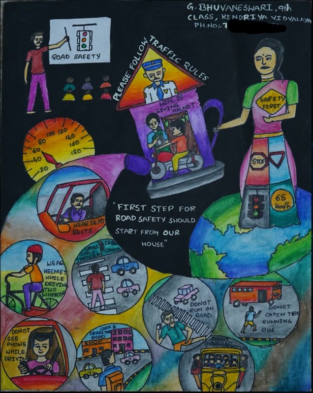 Road Safety Drawing For Class 2Nd - dreamswhites