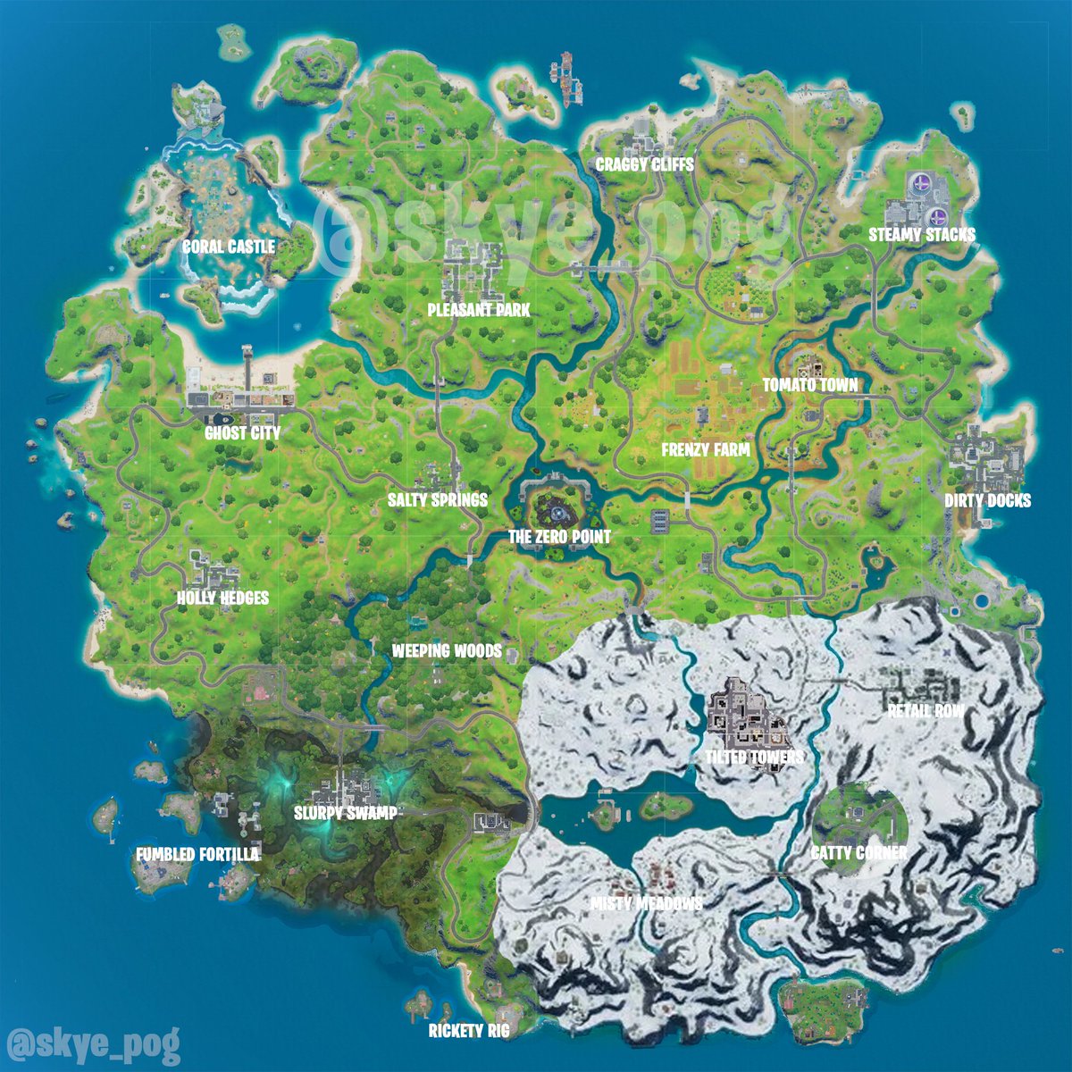 Fortnite Map With Names