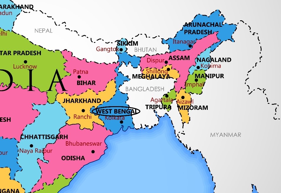 Where Is West Bengal In India Political Map - United States Map