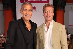 George Clooney and Brad Pitt attend Apple Original Films Wolfs premiere