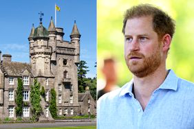 Balmoral Scottish Royal Scots baronial revival style castle and grounds in summer; Europe Great Britain, Scotland, Aberdeenshire, the Balmoral castle, summer residence of the British Royal Family; Prince Harry, Duke of Sussex looks on during day six of the Invictus Games Duesseldorf 2023 on September 15, 2023 in Duesseldorf, Germany