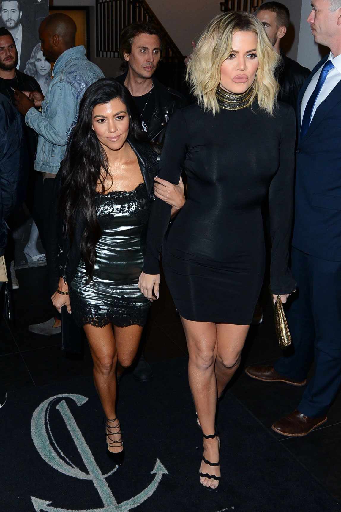 Kourtney and Khloe Kardashian at Catch for Kendall Jenner's birthday party