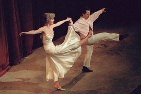 J Black. Archive image of British ballet dancer Wayne Sleep famously dancing to 'Uptown Girl' with HRH Princess Diana on stage at a Friends of Covent Garden gala, Royal Albert Hall, London, in December 1985. The dance was a surprise present from the Princess to her husband, Prince Charles, in the audience. The future King was rumoured not to have been amused.