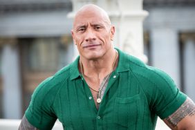 US actor Dwayne Johnson attends the "Black Adam" photocall at NH Collection Madrid Eurobuilding hotel on October 19, 2022 in Madrid, Spain.