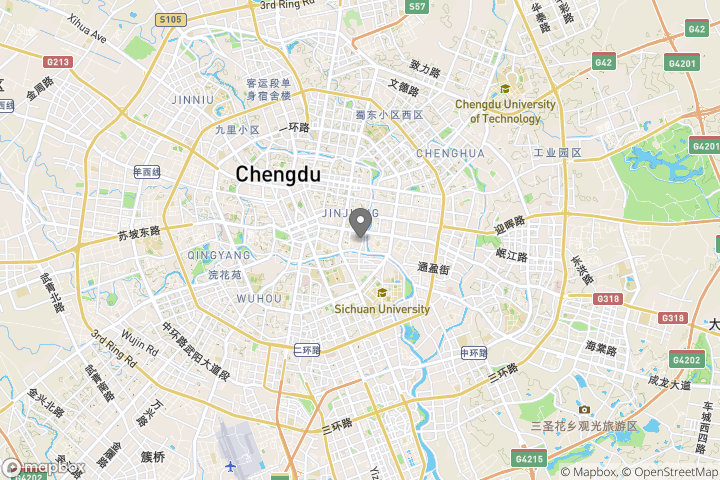 map showing the location where the photo 'Chengdu Night Lights' was taken at