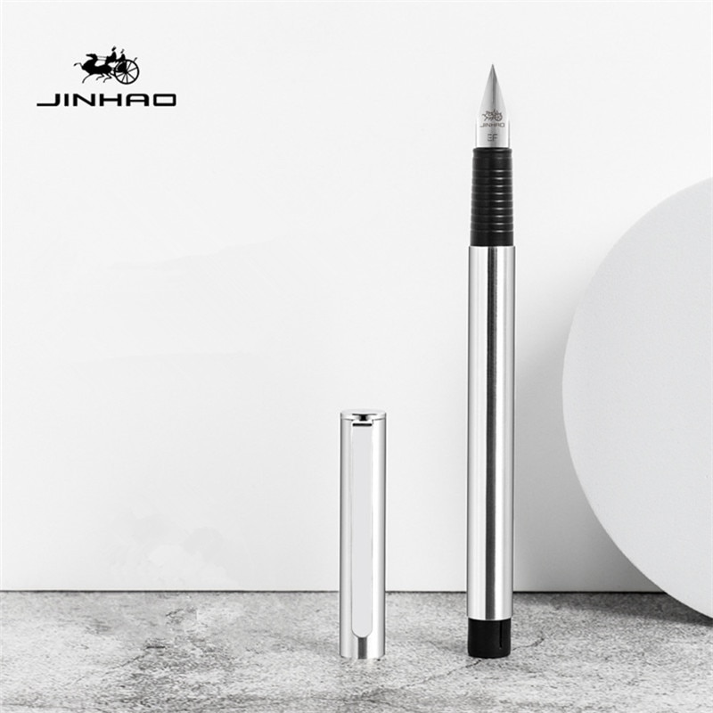 New Jinhao 65 Black Silver Colors Business office EF / F Nib Fountain Pen student School Stationery Supplies ink calligraphy pen