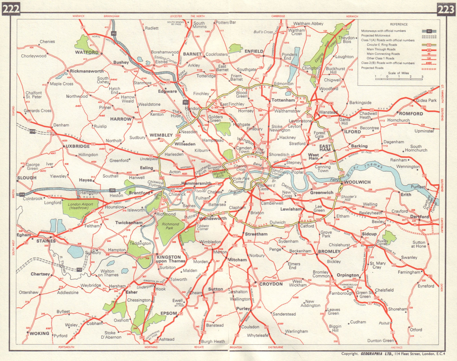 [London Road Network] by Geographers A-Z Map Co / Geographia / Pearsall ...