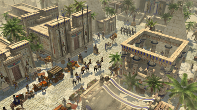 City center of the fictional city of Kush from the game 0 A.D.s Empires Ascendant.