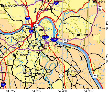 Campbell County, KY map