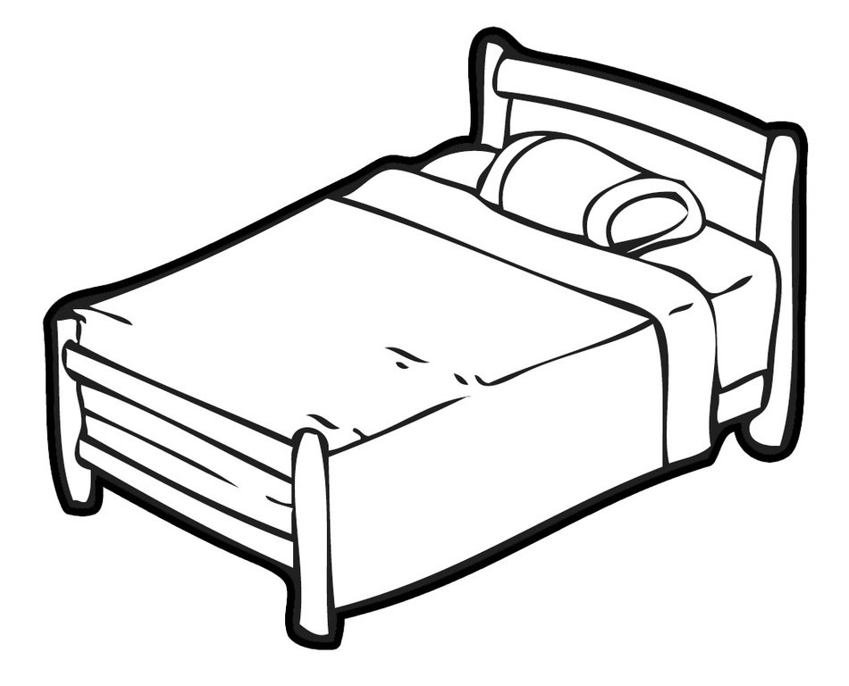 Bed Clip Art Black And White drawing