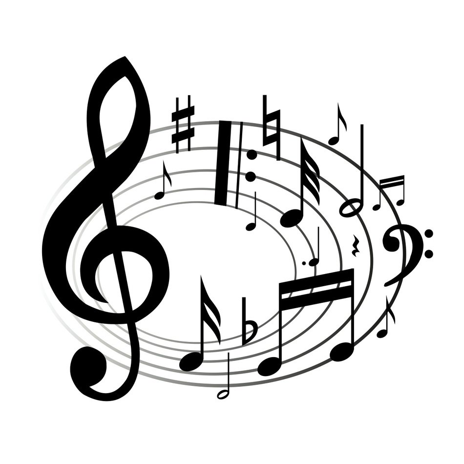 musical notes with treble clef