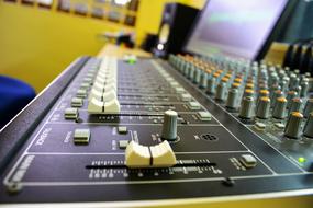 Sound Mixer and computer in Studio