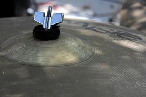 cymbal on a drum kit close-up