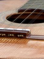 wood Guitar Strings closeup