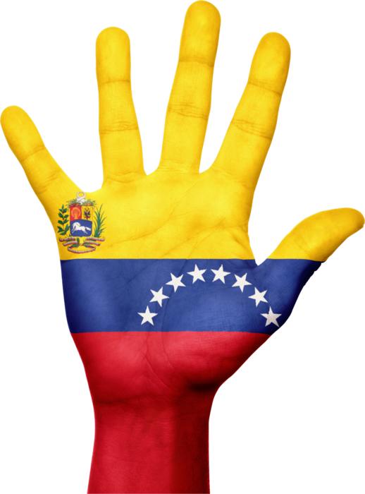 venezuela flag hand patriotic