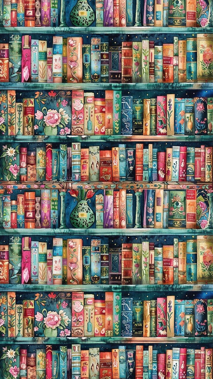 Books, Cabinet, Shelves, AI-Images, Phone Wallpaper, PixelShares