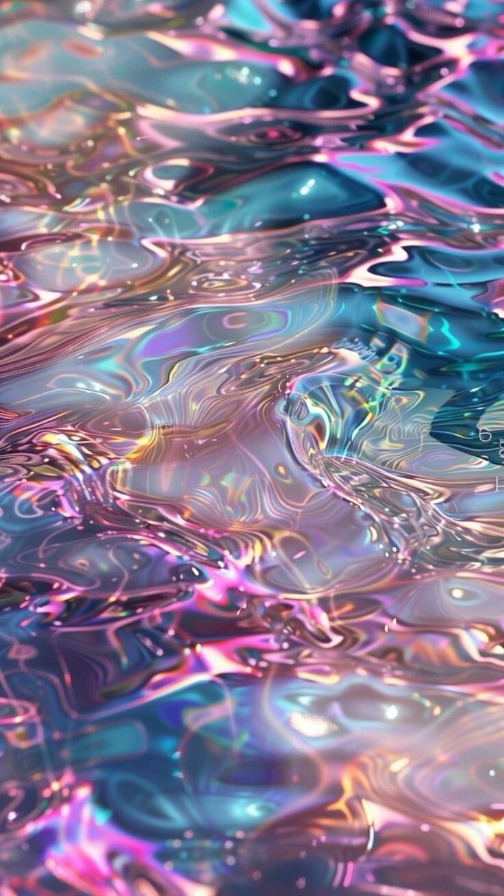 Neon Water, Gasoline Waves, AI-Generated Backgrounds, Mobile, HD