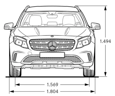 Mercedes,X156,GLA,Maße