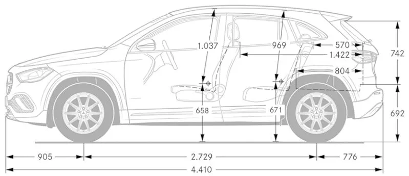 Mercedes,h247,GLA,Seitenansicht