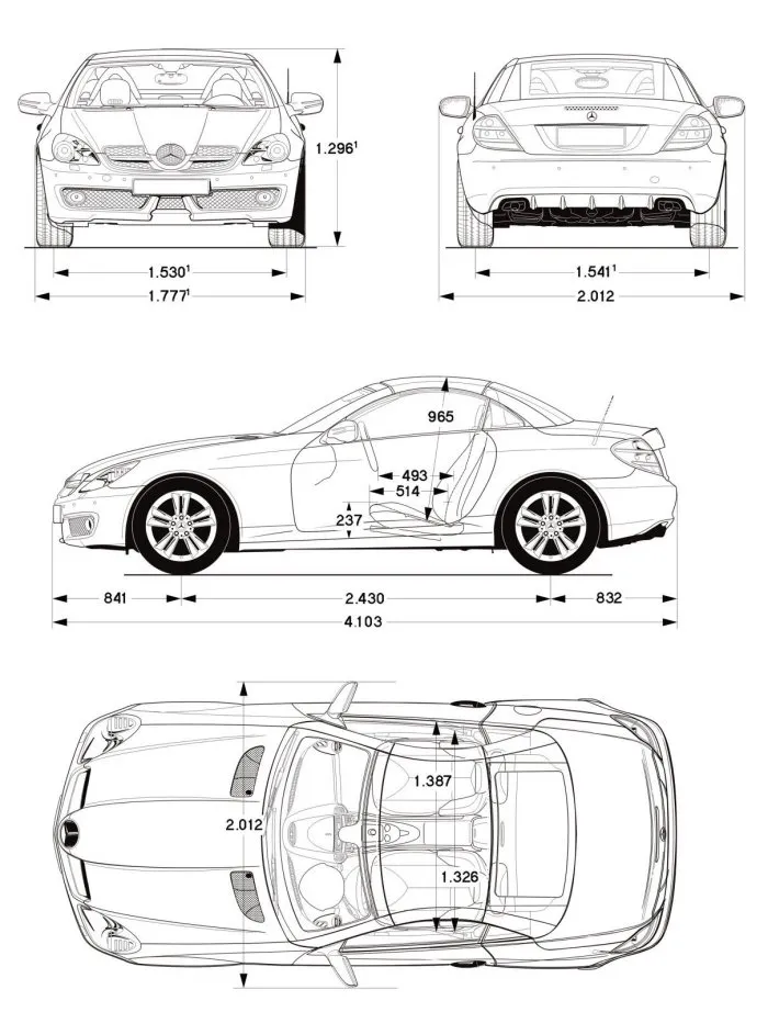 Mercedes,R171,SLK,Maße