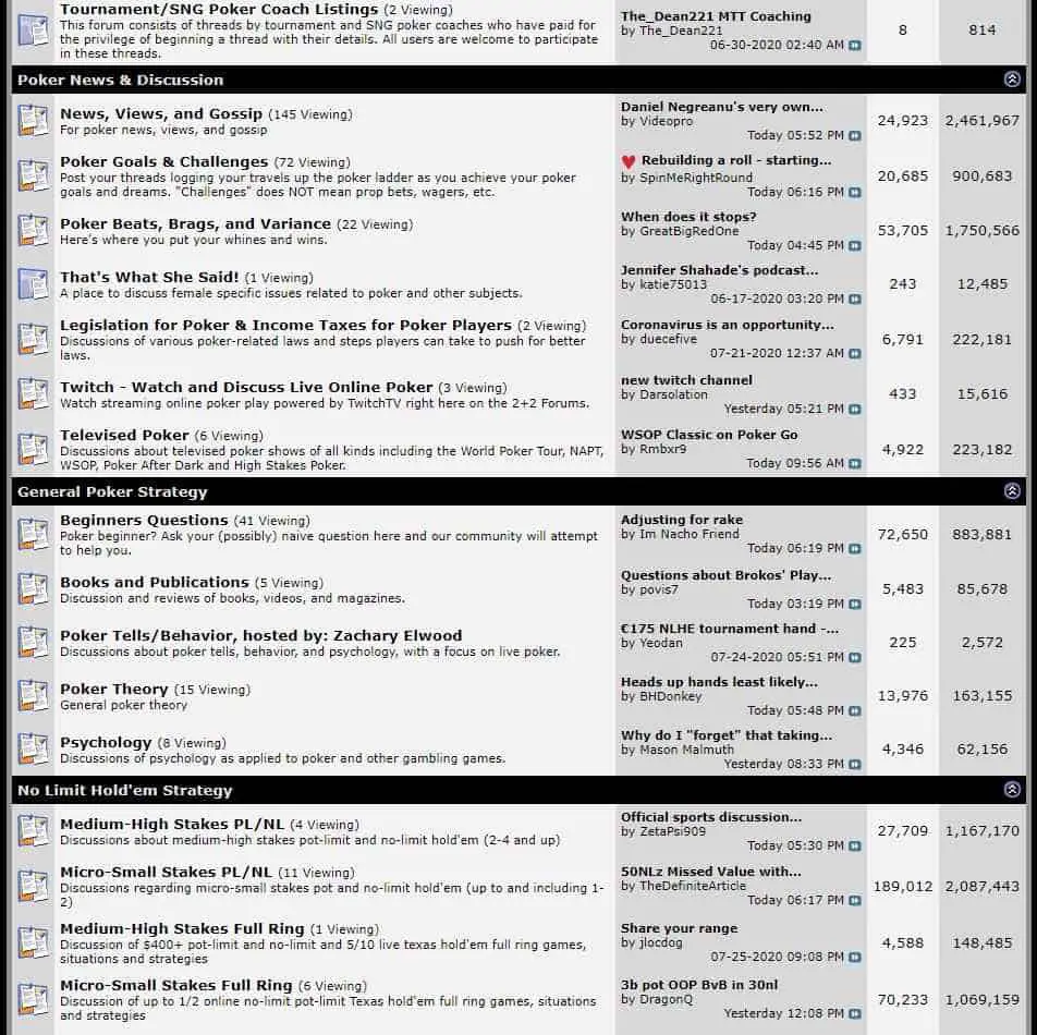 2+2 is the biggest poker forum