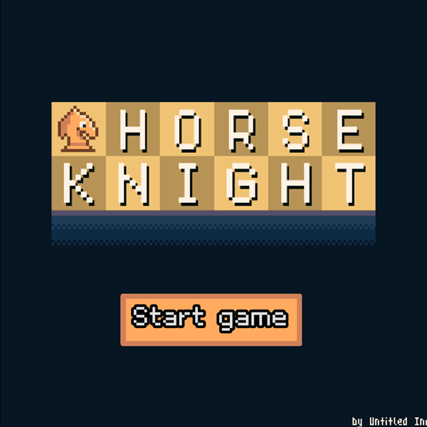 Horse Knight Game Welcome Screen Screenshot.