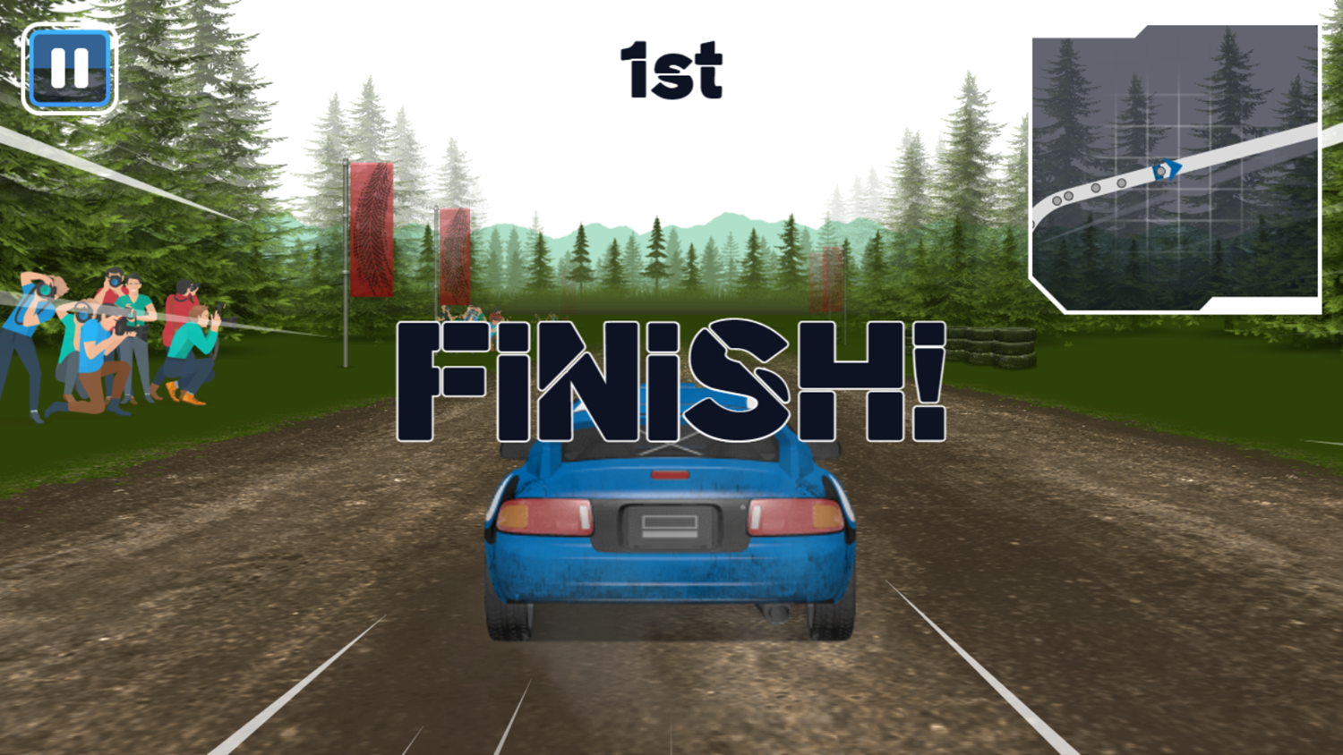 Rally Champion Game Level Finish Screenshot.