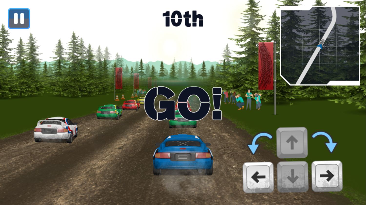 Rally Champion Game Level Start Screenshot.