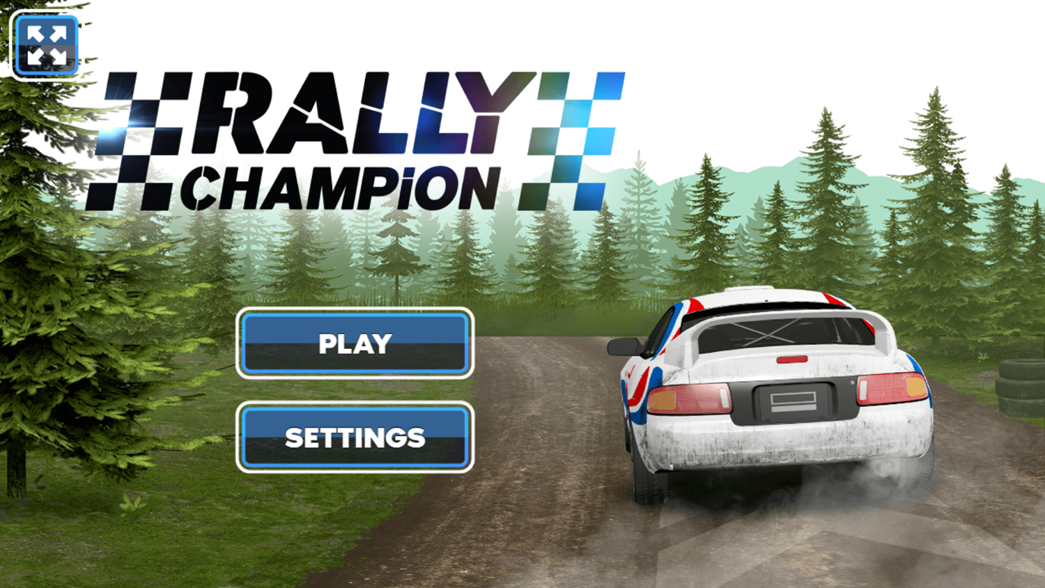 Rally Champion Game Welcome Screen Screenshot.