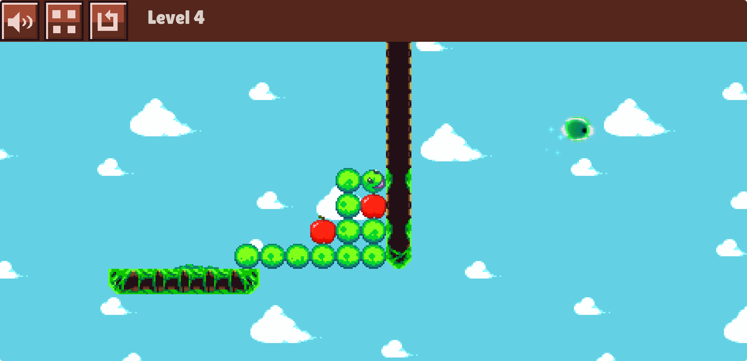 Worm Hole Game Using Apples as Platforms Screenshot.