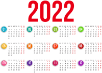 Calendar 2022 year PNG