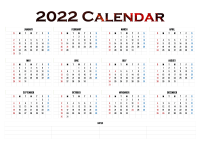 Calendar 2022 year PNG