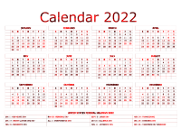 Calendar 2022 year PNG