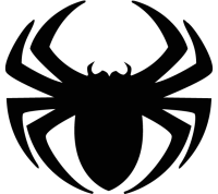 Black spider siluet logo PNG image