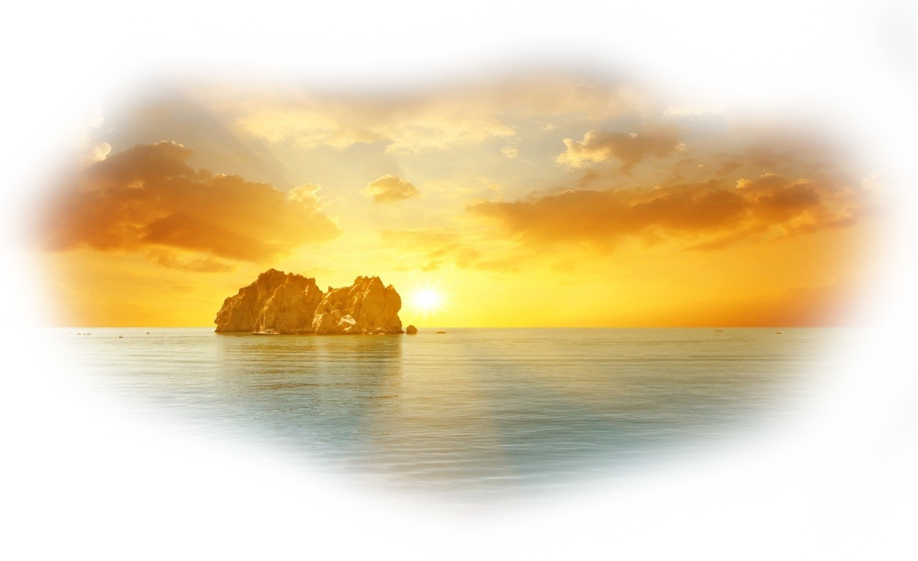 Golden Island Sunrise PNG image