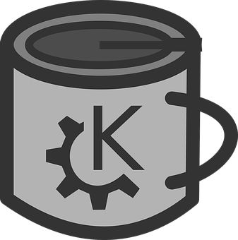 K D E Gear Logo Mug PNG image