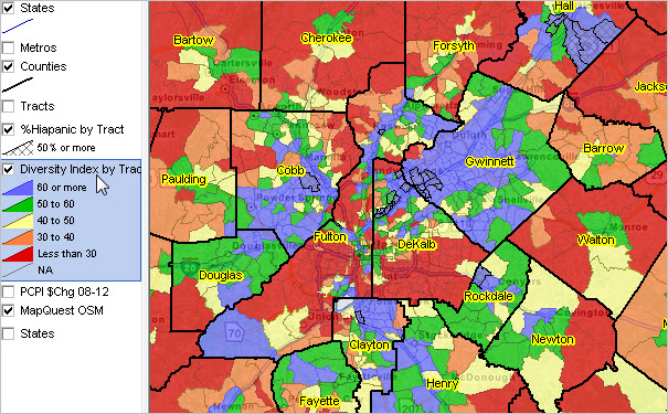 Neighborhood Diversity Census Tract Atlanta