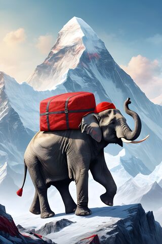 Elefant auf dem Mount Everest