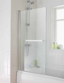 Essential Eclipse 800 x 1400mm Bath Screen With Towel Rail