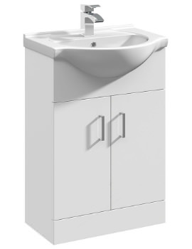 Essential Alaska Vanity Unit With Classic Basin 650mm - 2 Doors