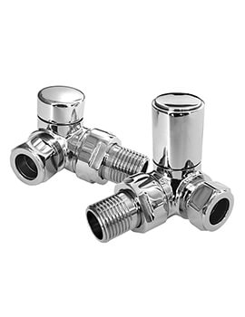 Essential Chrome Corner Angled Towel Warmer Valve Pair