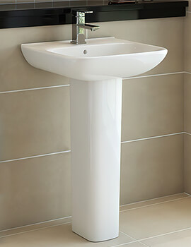 Essential Violet Contemporary 1 Tap Hole White Basin