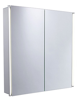 Essential Sleek Mirror Cabinet Double Door - W 600 x H 650mm