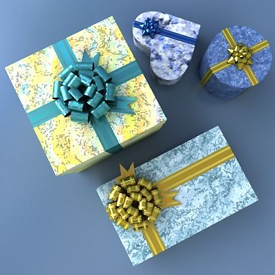 Gift boxes royalty-free 3d model - Preview no. 3