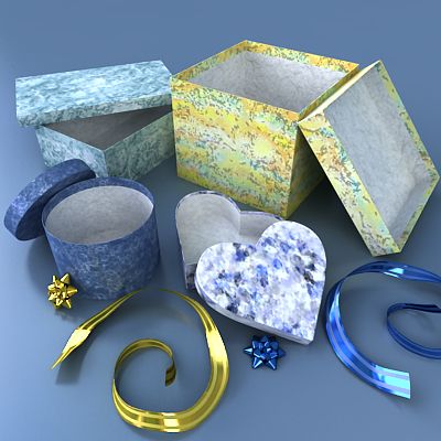 Gift boxes royalty-free 3d model - Preview no. 4