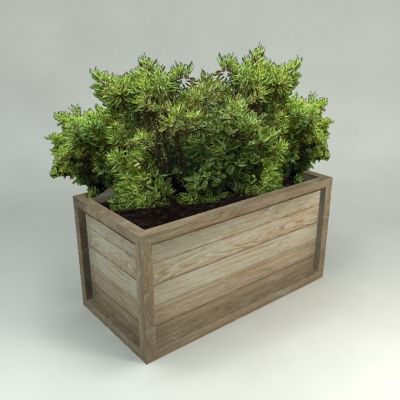 Wooden Planter 3d model