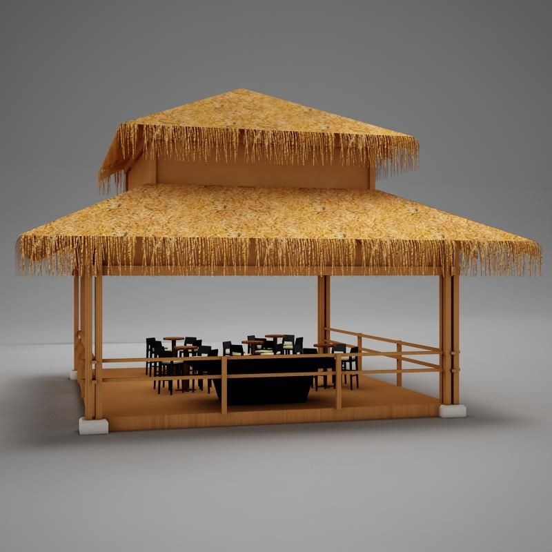 pool rancho   Tiki Bar 3d model