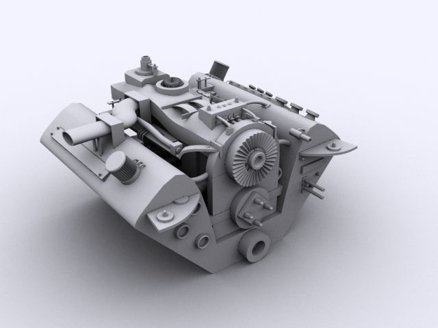 自動車エンジン 3d model