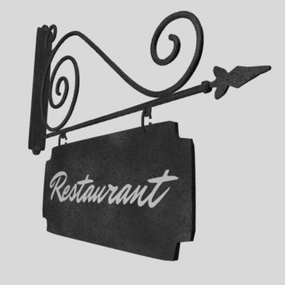 Enseigne Restaurant 3d model